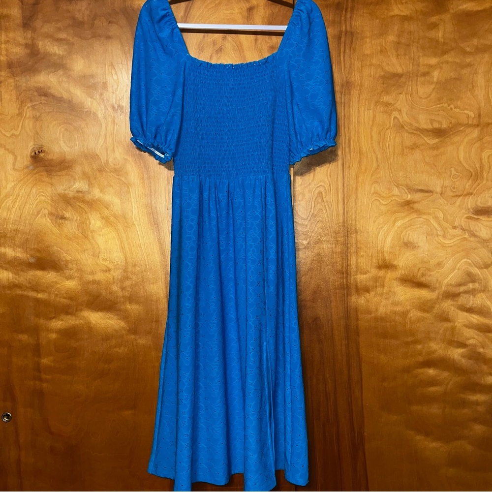Stunning Michael Kors Vibrant Eyelet Puff Sleeve Midi Dress